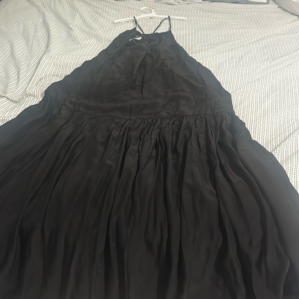 Made of silk, long black dress size S or 1
